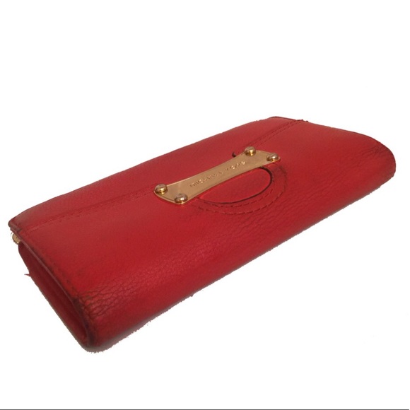 Michael Kors Signature Tomato Red Leather Wallet - Picture 2 of 6